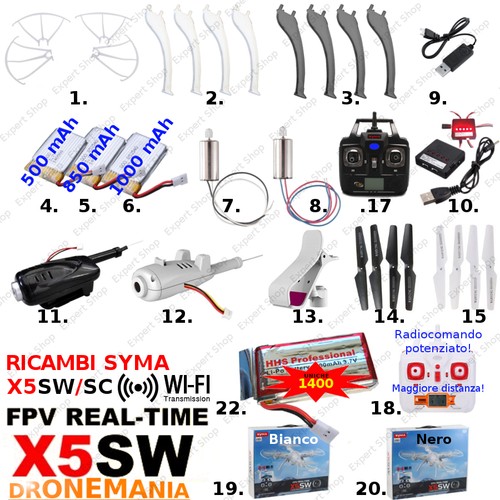 Ricambi drone syma x5sw - ricambi,