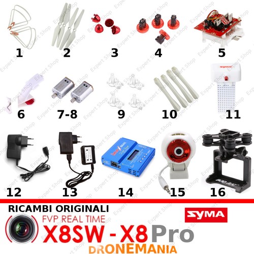 Ricambi drone syma - x8sw, pro